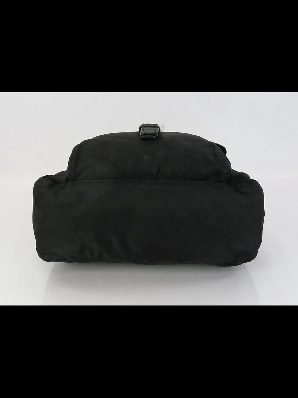 Prada Black Nylon Messenger Bag with Buckle Flap